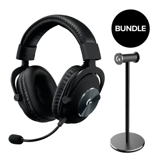 Безжични слушалки Logitech PRO X Black + Stand