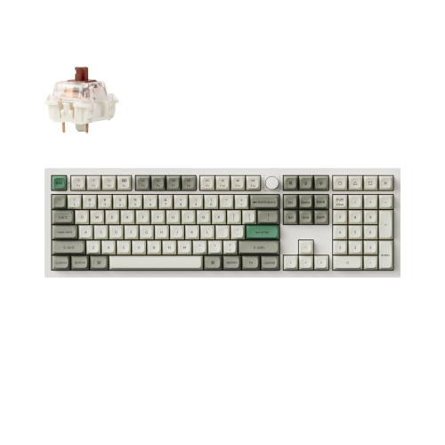 Безжична клавиатура Keychron Q6 MAX, Gateron Jupiter Brown суичове, Shell White