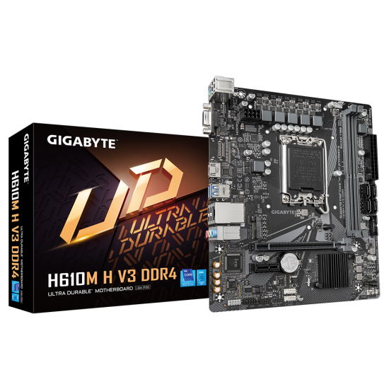 Дънна платка GIGABYTE H610M H V3, mATX, LGA1700, DDR4, PCIe 4.0