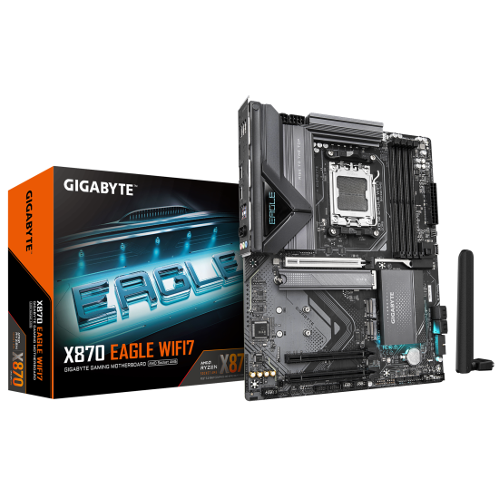 Дънна платка GIGABYTE X870 EAGLE WIFI7, ATX, AM5, DDR5, PCIe 5.0, Wi-Fi 7
