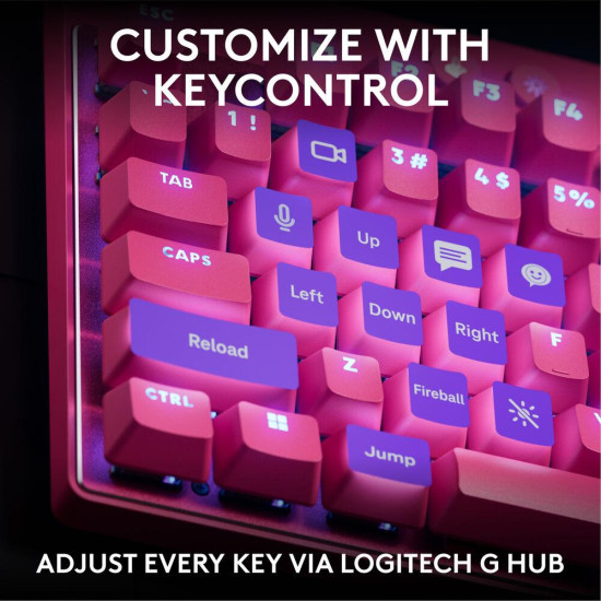Клавиатура Logitech G Pro X Rapid TKL, Magnetic Analog Switch, Magenta