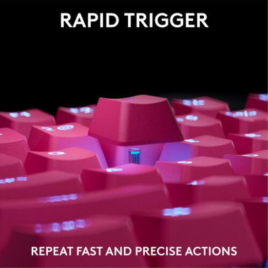 Клавиатура Logitech G Pro X Rapid TKL, Magnetic Analog Switch, Magenta