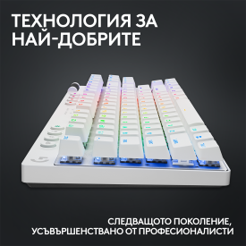 Безжична клавиатура Logitech G Pro X TKL, Tactile Switch, White