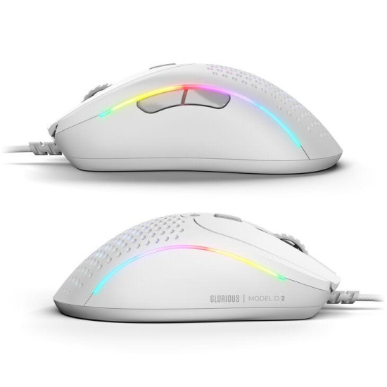 Мишка Glorious Model D 2, Matte White, RGB