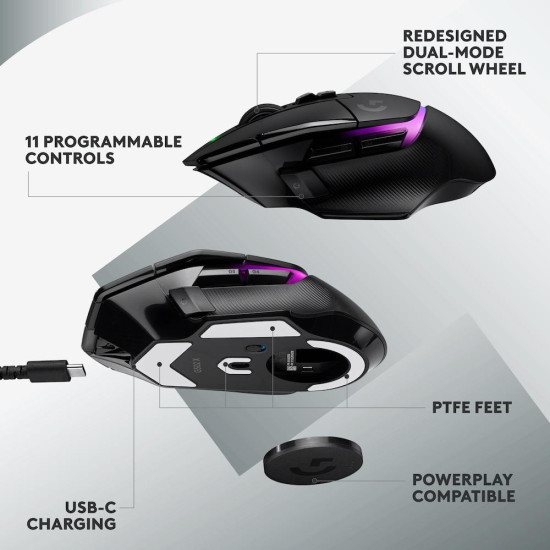 Мишка Logitech G502 X Plus, Black, Lightsync RGB