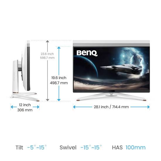 Монитор BenQ Mobiuz EX321UX, 31.5 инча, 3840x2160, 144Hz, 1ms, IPS, HDMI/DP