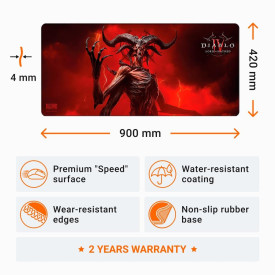 Подложка за мишка Blizzard Diablo IV Lord of Hatred - Mephisto XL, 900x420x4 mm (FBLMPD4LOHMEP26XL)