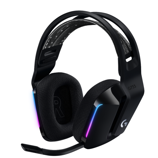 Безжични слушалки Logitech G733 Lightspeed Wireless RGB, USB, Black