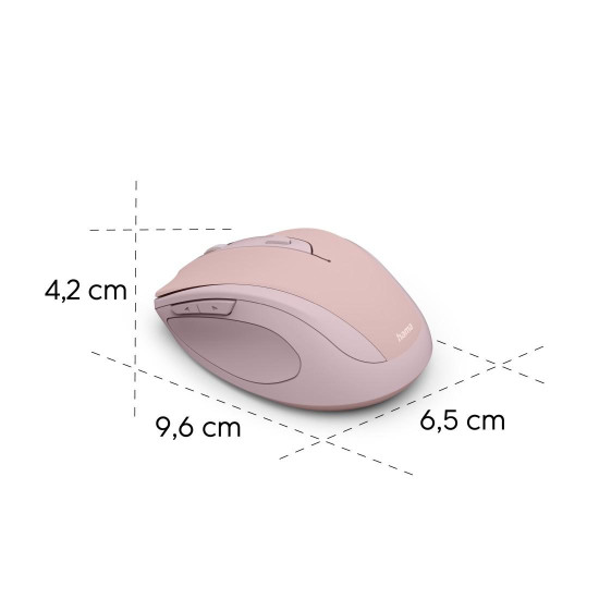 Безжична мишка HAMA WM-400, 6 бутона, тиха, Pink