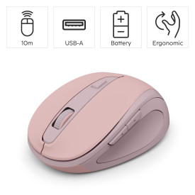 Безжична мишка HAMA WM-400, 6 бутона, тиха, Pink