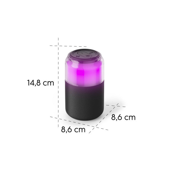 Преносима тонколона HAMA Can Speaker, Bluetooth, 5W, LED, Black (HAMA-188243)