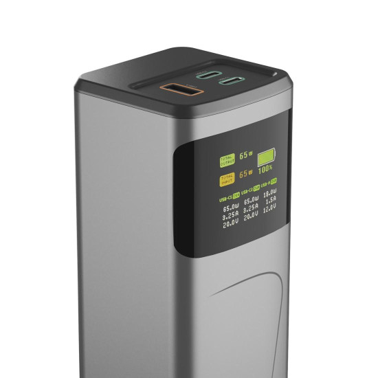 Външна батерия HAMA High Power 201741, 20000 mAh, 65W, 2x USB-C, 1x USB-A, Fast Charging