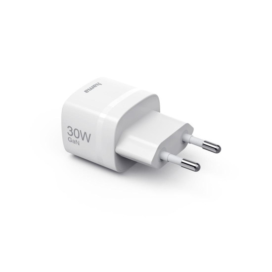Зарядно HAMA, 30W, GaN, USB-C, PD, Qualcomm Quick Charge, Zero Standby
