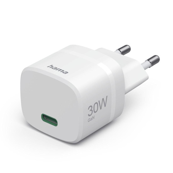 Зарядно HAMA, 30W, GaN, USB-C, PD, Qualcomm Quick Charge, Zero Standby