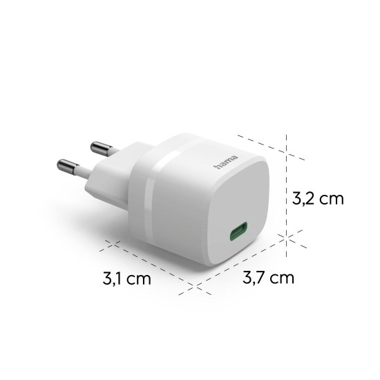 Зарядно HAMA, 30W, GaN, USB-C, PD, Qualcomm Quick Charge, Zero Standby