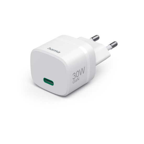 Зарядно HAMA, 30W, GaN, USB-C, PD, Qualcomm Quick Charge, Zero Standby