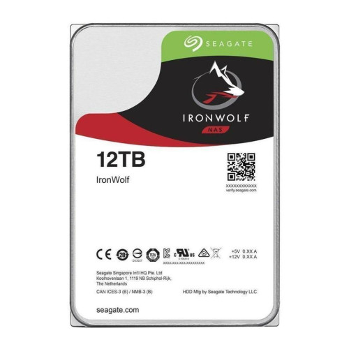 Вътрешен твърд диск SEAGATE IronWolf, 12TB, 256MB, 7200 rpm, SATA 6.0Gb/s, ST12000VN0008
