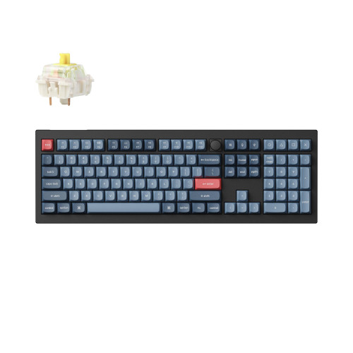 Безжична клавиатура Keychron V6 Max QMK, Carbon Black, Full Size
