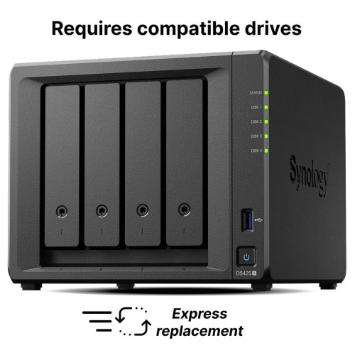 NAS устройство Synology DS425+, 4-Bay, Intel Celeron J4125, 2GB DDR4