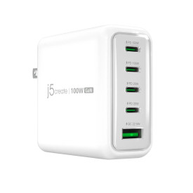 Зарядно JUP53100 100W GaN, 5 порта, USB-C, USB-A