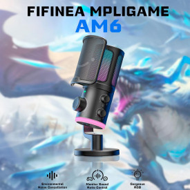 Микрофон FIFINE AM6, RGB, Black