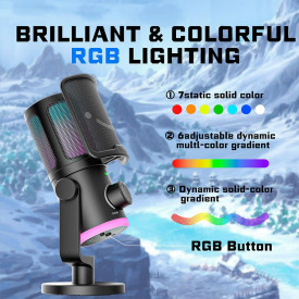 Микрофон FIFINE AM6, RGB, Black