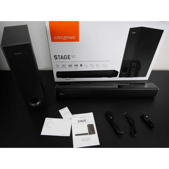 Тонколони Creative Stage V2, 80W, Bluetooth, 3.5mm, USB, Black