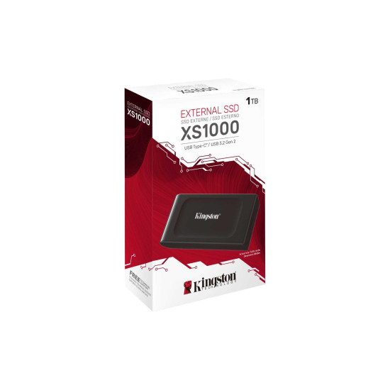 Външен SSD диск Kingston XS1000, 1TB, USB 3.2, Black