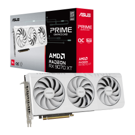 Видеокарта ASUS PRIME RADEON RX 9070 XT White OC, 16GB GDDR6, 256-bit, 1xHDMI, 3xDP