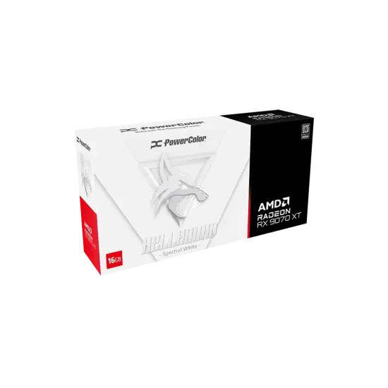Видеокарта PowerColor Hellhound White Radeon RX 9070 XT 16GB GDDR6, 256-bit, PCIe 5.0, 1xHDMI, 3xDP